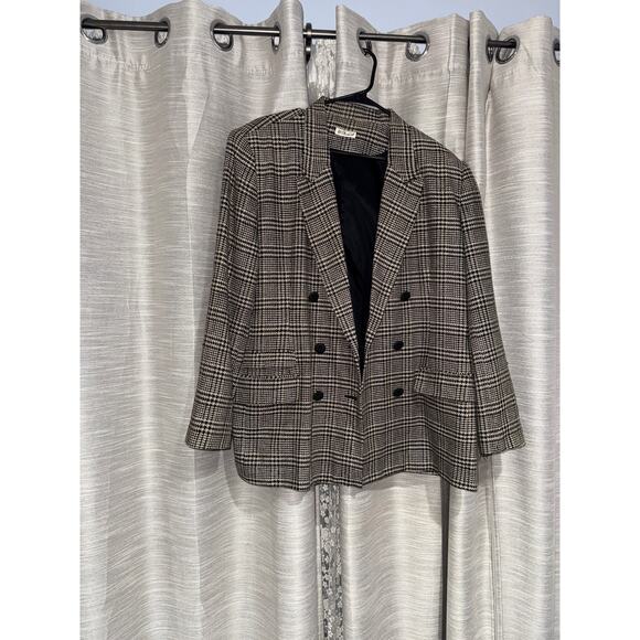 Ann May woven plaid silk blazer size 14 - Picture 2 of 9